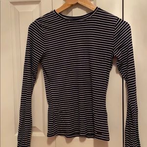 HOLLISTER navy and white striped long-sleeve